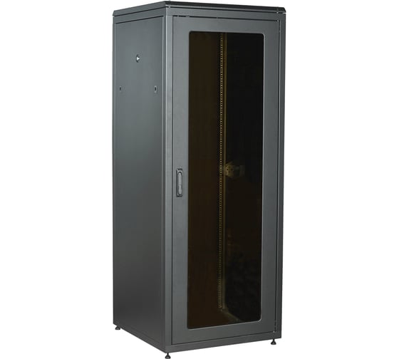Шкаф сетевой ITK LINEA N 19 38U 800х800мм стеклянная передняя дверь задняя металлическая черный LN05-38U88-GM