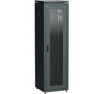 Шкаф сетевой ITK LINEA N 19 47U 600х600мм стеклянная передняя дверь задняя металлическая черный LN05-47U66-GM