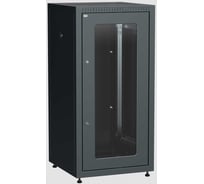 Шкаф напольный сетевой ITK LINEA E 19 18U 600х600мм стеклянная передняя дверь задняя металлическая черный LE05-18U66-GM