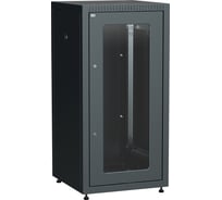 Шкаф напольный сетевой ITK LINEA E 19 24U 600х600мм стеклянная передняя дверь задняя металлическая черный LE05-24U66-GM