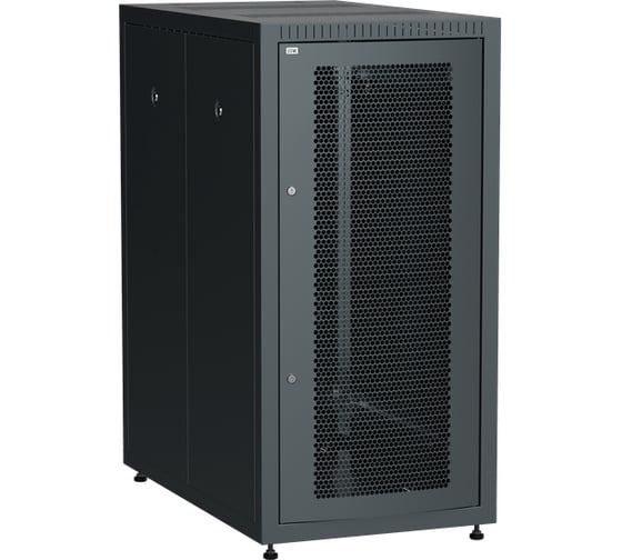 Шкаф напольный сетевой ITK LINEA E 19 24U 600х1000мм перфорированная передняя дверь задняя металлическая черный LE05-24U61-PM 1