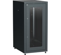 Шкаф напольный сетевой ITK LINEA E 19 18U 600х800мм стеклянная передняя дверь задняя металлическая черный LE05-18U68-GM