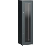 Шкаф напольный сетевой ITK LINEA E 19 47U 600х600мм стеклянная передняя дверь задняя металлическая черный LE05-47U66-GM