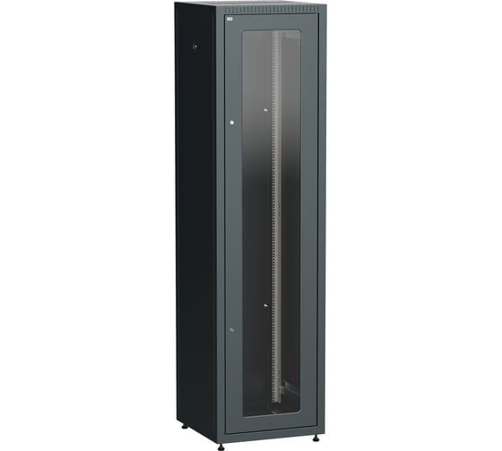 Шкаф напольный сетевой ITK LINEA E 19 33U 600х600мм стеклянная передняя дверь задняя металлическая черный LE05-33U66-GM