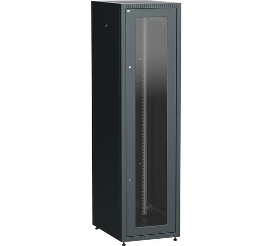 Шкаф напольный сетевой ITK LINEA E 19 42U 600х800мм стеклянная передняя дверь задняя металлическая черный LE05-42U68-GM 1