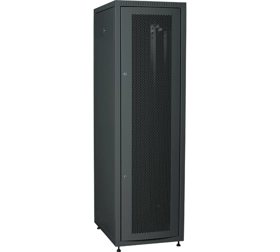 Шкаф напольный сетевой ITK LINEA E 19 42U 600х800мм перфорированная передняя дверь задняя металлическая черный LE05-42U68-PM