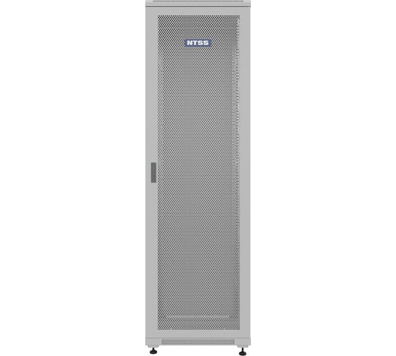 Шкаф напольный NTSS универсальный серверный R 47U 600х1000мм, 4 профиля 19, двери перфорированная и сплошная металл, боковые стенки съемные, регулируемые опоры, разобранный, серый RAL 7035 NTSS-R47U60100PD 1