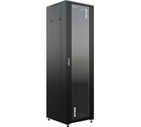 Шкаф напольный NTSS универсальный серверный R 47U 600х800мм, 4 профиля 19, двери стекло и сплошная металл, боковые стенки съемные, регулируемые опоры, разобранный, черный RAL 9005 NTSS-R47U6080GS-BL