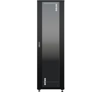 Шкаф напольный универсальный серверный NTSS R 32U 600х1000мм, 4 профиля 19, двери стекло и сплошная металл, боковые стенки съемные, регулируемые опоры, разобранный, черный RAL 9005 NTSS-R32U60100GS-BL