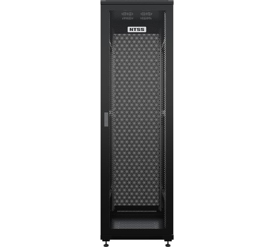 Шкаф напольный универсальный серверный NTSS R 42U 800х800мм, 4 профиля 19, двери перфорированная и перфорированная двухстворчатая, боковые стенки съемные, регулируемые опоры, разобранный, черный RAL 9005 NTSS-R42U8080PD/PDD-BL 1