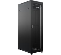 Шкаф напольный универсальный серверный NTSS R 42U 800х1200мм, 4 профиля 19, двери перфорированная и перфорированная двухстворчатая, боковые стенки съемные, регулируемые опоры, разобранный, черный RAL 9005 NTSS-R42U80120PD/PDD-BL