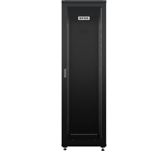 Шкаф напольный универсальный серверный NTSS R 18U 600х600мм, 4 профиля 19, двери перфорированная и сплошная металл, боковые стенки съемные, регулируемые опоры, разобранный, черный RAL 9005 NTSS-R18U6060PD-BL