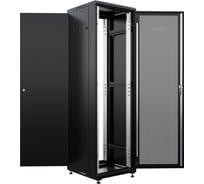 Шкаф напольный универсальный серверный NTSS R 18U 600х800мм, 4 профиля 19, двери перфорированная и сплошная металл, боковые стенки съемные, регулируемые опоры, разобранный, черный RAL 9005 NTSS-R18U6080PD-BL
