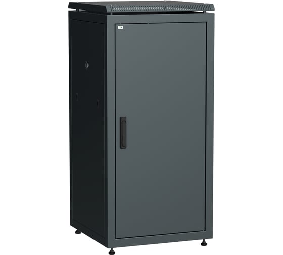 Шкаф сетевой ITK LINEA N 19 28U, 600х600мм, металлическая передняя дверь, черный LN05-28U66-M 1