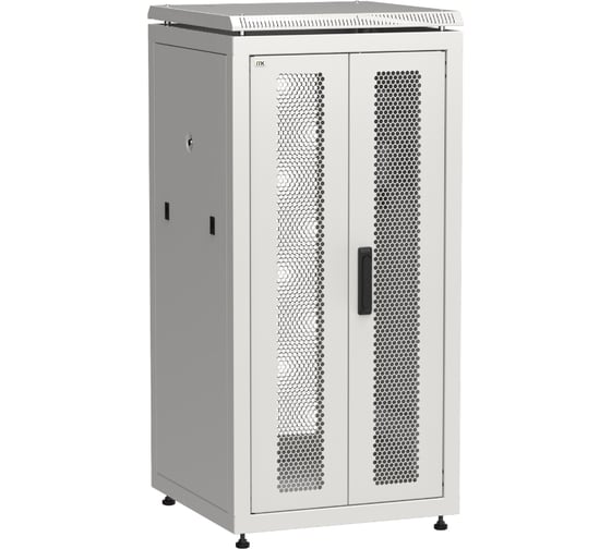 Шкаф сетевой ITK LINEA N 19 24U, 600х600мм, двери передняя перфорированная, задняя двустворчатая, перфорированная, серый LN35-24U66-2PP