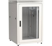 Шкаф сетевой ITK LINEA N 19 24U, 800х800мм, стеклянная передняя дверь, задняя металлическая, серый LN35-24U88-GM