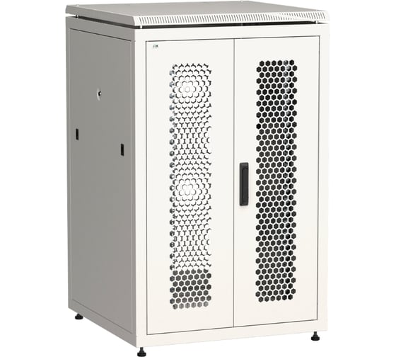 Шкаф сетевой ITK LINEA N 19 24U, 800х800мм, двери передняя перфорированная, задняя двустворчатая, перфорированная, серый LN35-24U88-2PP 1