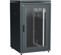 Шкаф сетевой ITK LINEA N 19 24U, 800х800мм, стеклянная передняя дверь, задняя металлическая, черный LN05-24U88-GM