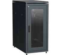 Шкаф сетевой ITK LINEA N 19 24U, 600х1000мм, стеклянная передняя дверь, задняя перфорированная, черный LN05-24U61-GP
