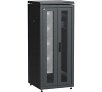 Шкаф сетевой ITK LINEA N 19 28U, 600х600мм, двери передняя перфорированная, задняя двустворчатая, перфорированная, черный LN05-28U66-2PP