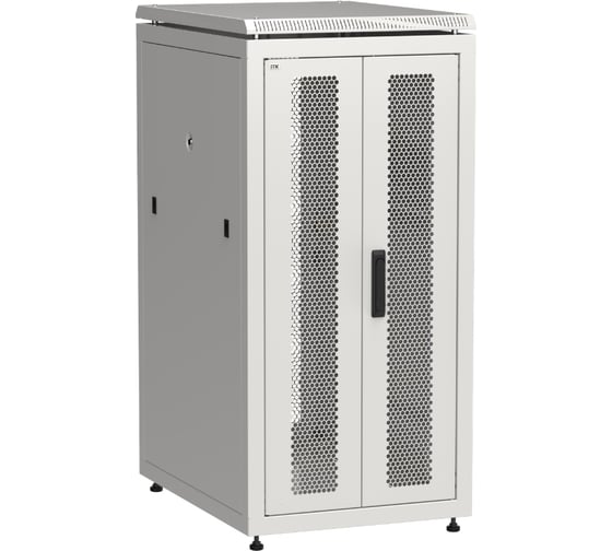 Шкаф сетевой ITK LINEA N 19 24U, 600х800мм, двери передняя перфорированная, задняя двустворчатая, перфорированная, серый LN35-24U68-2PP 1