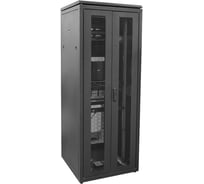 Шкаф сетевой ITK LINEA N 19 28U, 800х800мм, двери передняя перфорированная, задняя двустворчатая, перфорированная, черный LN05-28U88-2PP