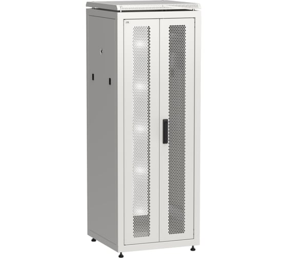Шкаф сетевой ITK LINEA N 19 33U, 600х600мм, двери передняя перфорированная, задняя двустворчатая, перфорированная, серый LN35-33U66-2PP 1