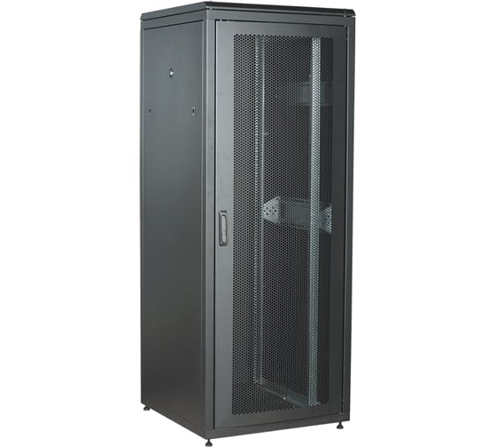Шкаф сетевой ITK LINEA N 19 28U, 800х800мм, перфорированная передняя дверь, задняя металлическая, черный LN05-28U88-PM