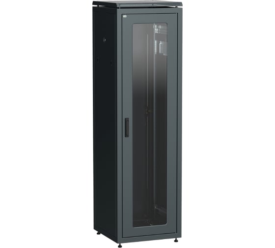 Шкаф сетевой ITK LINEA N 19 33U, 600х800мм, стеклянная передняя дверь, задняя металлическая, черный LN05-33U68-GM