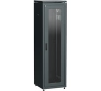 Шкаф сетевой ITK LINEA N 19 33U, 600х600мм, стеклянная передняя дверь, задняя металлическая, черный LN05-33U66-GM