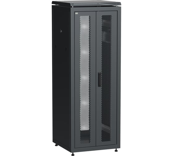 Шкаф сетевой ITK LINEA N 19 33U, 600х600мм, двери передняя перфорированная, задняя двустворчатая, перфорированная, черный LN05-33U66-2PP 1