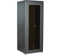 Шкаф сетевой ITK LINEA N 19 28U, 800х800мм, стеклянная передняя дверь, задняя металлическая, черный LN05-28U88-GM