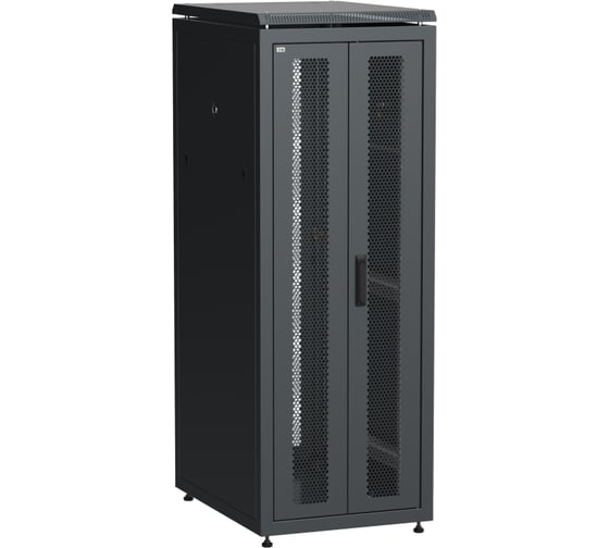 Шкаф сетевой ITK LINEA N 19 33U, 600х800мм, двери передняя перфорированная, задняя двустворчатая, перфорированная, черный LN05-33U68-2PP 1