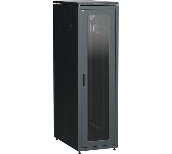 Шкаф напольный сетевой ITK LINEA N 19 42U 800х1000мм стеклянная передняя дверь задняя металлическая черный LN05-42U81-GM