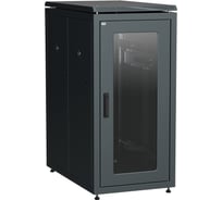 Шкаф напольный сетевой ITK LINEA N 19 24U 800х1000мм стеклянная передняя дверь задняя металлическая черный LN05-24U81-GM