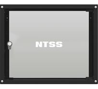 Шкаф настенный телекоммуникационный NTSS LIME 12U 550х600х635мм, 2 профиля 19, дверь стеклянная, боковые стенки несъемные, разобранный, черный RAL 9005 NTSS-WL12U5560GS-BL