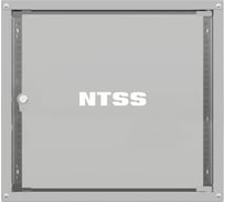 Шкаф настенный телекоммуникационный NTSS LIME 12U 550х600х635мм, 2 профиля 19, дверь стеклянная, боковые стенки несъемные, разобранный, серый RAL 7035 NTSS-WL12U5560GS