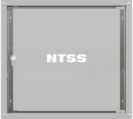 Шкаф настенный телекоммуникационный NTSS LIME 12U 550х600х635мм, 2 профиля 19, дверь стеклянная, боковые стенки несъемные, разобранный, серый RAL 7035 NTSS-WL12U5560GS 1
