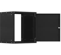 Шкаф настенный телекоммуникационный NTSS LIME 6U 550х600х370мм, 2 профиля 19, дверь сплошная металл, боковые стенки несъемные, разобранный, черный RAL 9005 NTSS-WL6U5560FD-BL
