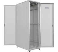 Шкаф напольный универсальный серверный NTSS R 32U 600х600мм, 4 профиля 19, двери перфорированная и перфорированная, боковые стенки съемные, регулируемые опоры, разобранный, серый RAL 7035 NTSS-R32U6060PD/PD