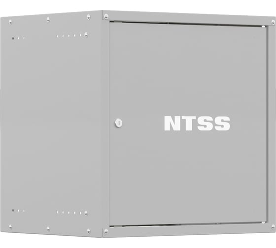 Шкаф настенный телекоммуникационный NTSS W 15U 600х450х770мм, 2 профиля 19, дверь сплошная металл, боковые стенки съемные, разобранный, серый RAL 7035 NTSS-W15U6045FD