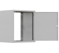 Шкаф настенный телекоммуникационный NTSS LIME 15U 550х450х770мм, 2 профиля 19, дверь сплошная металл, боковые стенки несъемные, разобранный, серый RAL 7035 NTSS-WL15U5545FD