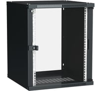 Шкаф ITK LINEA WE 15U, 600x600мм, дверь стекло, черный LWE5-15U66-GF