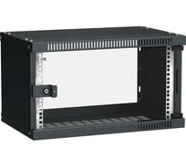 Шкаф ITK LINEA WE 6U 550x350мм дверь стекло черный LWE5-06U53-GF