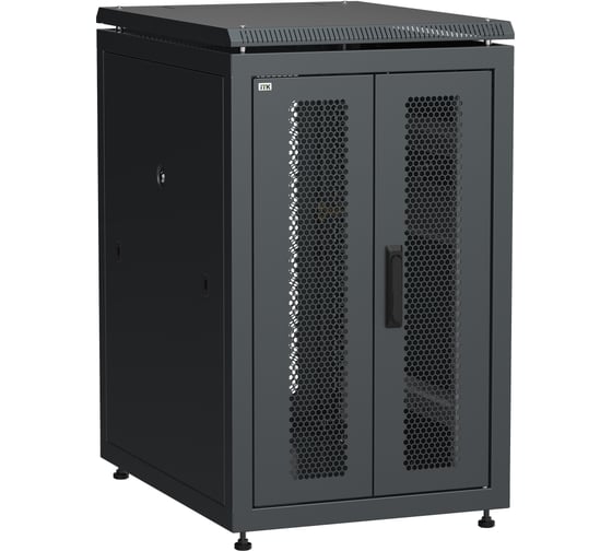 Шкаф сетевой ITK LINEA N 19 18U 600х800мм двери передняя перфорированная задняя двустворчатая перфорированная черный LN05-18U68-2PP