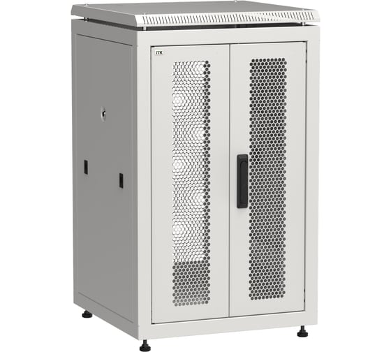 Шкаф сетевой ITK LINEA N 19 18U 600х600мм двери передняя перфорированная задняя двустворчатая перфорированная серый LN35-18U66-2PP 1