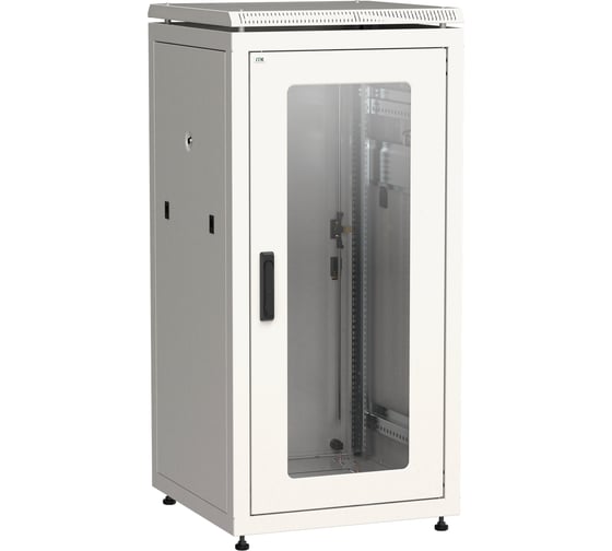 Шкаф сетевой ITK LINEA N 19 18U 600х600мм стеклянная передняя дверь задняя металлическая серый LN35-18U66-GM 1