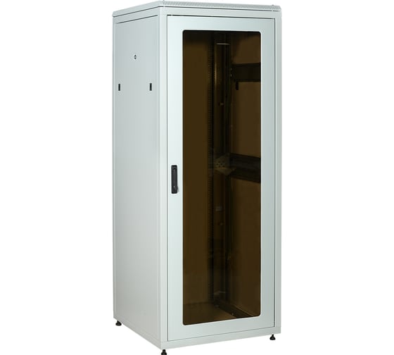 Шкаф сетевой ITK LINEA N 19 18U 800х800мм стеклянная передняя дверь задняя металлическая серый LN35-18U88-GM
