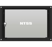 Шкаф настенный телекоммуникационный NTSS LIME 6U 550х600х370мм, 2 профиля 19, дверь стеклянная, боковые стенки несъемные, разобранный, черный RAL 9005 NTSS-WL6U5560GS-BL