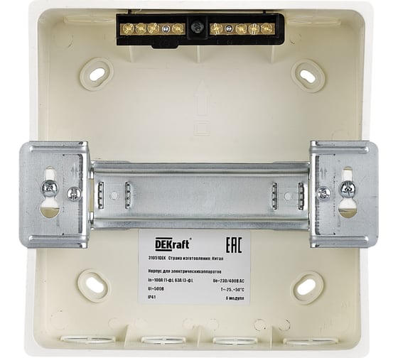 Корпус пластиковый Dekraft встраиваемый прозрачная дверца 1 ряд 6 мод. IP41 ЩРВ-П 31051DEK